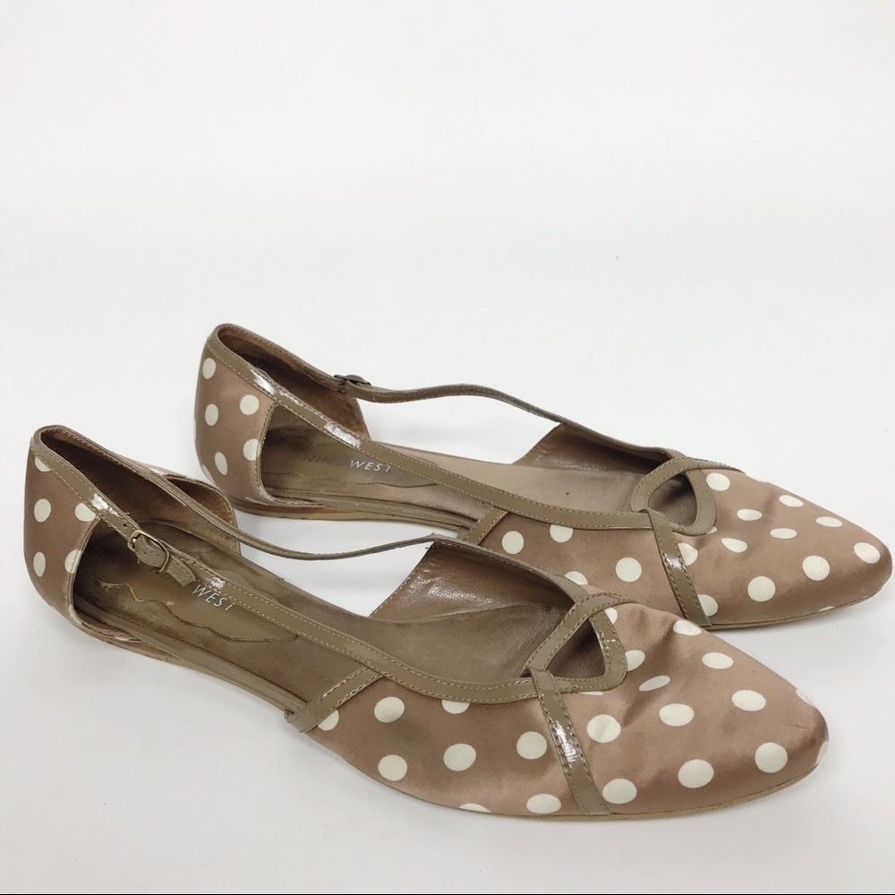 Nine West Satin Polka Dot Flats